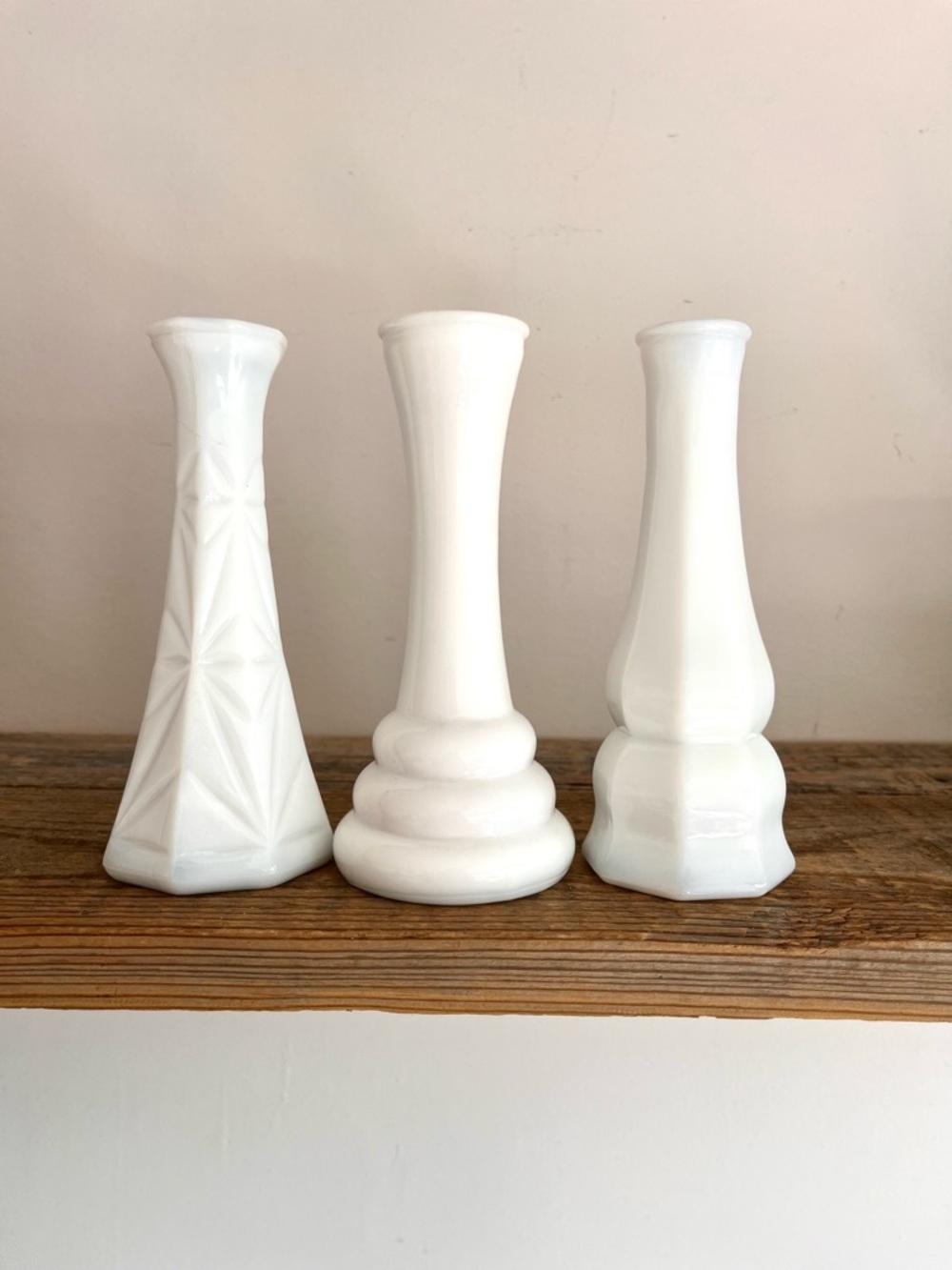 White Milk Glass Bud Vase Trio - Home Accents